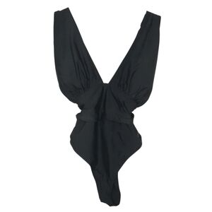 Cupshe Black One Piece Bathing Suit Swimsuit Plunging Vneck Womens Size XXL New